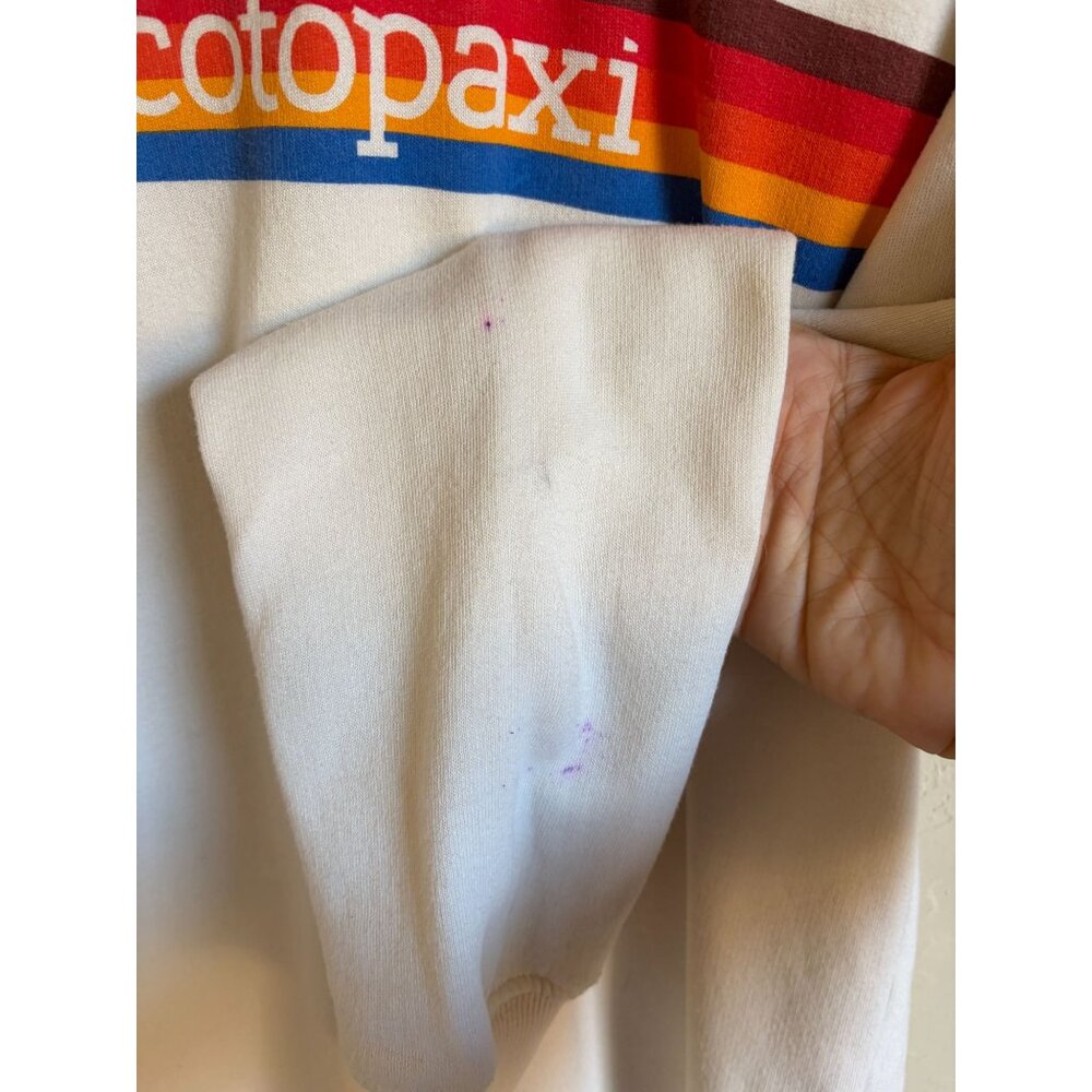 cotopaxi White Crewneck Sweatshirt with Rainbow Stripe - Picture 5 of 11